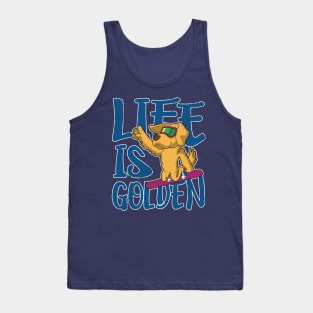 Life Is Golden Retriever Dog Snowboard Tank Top